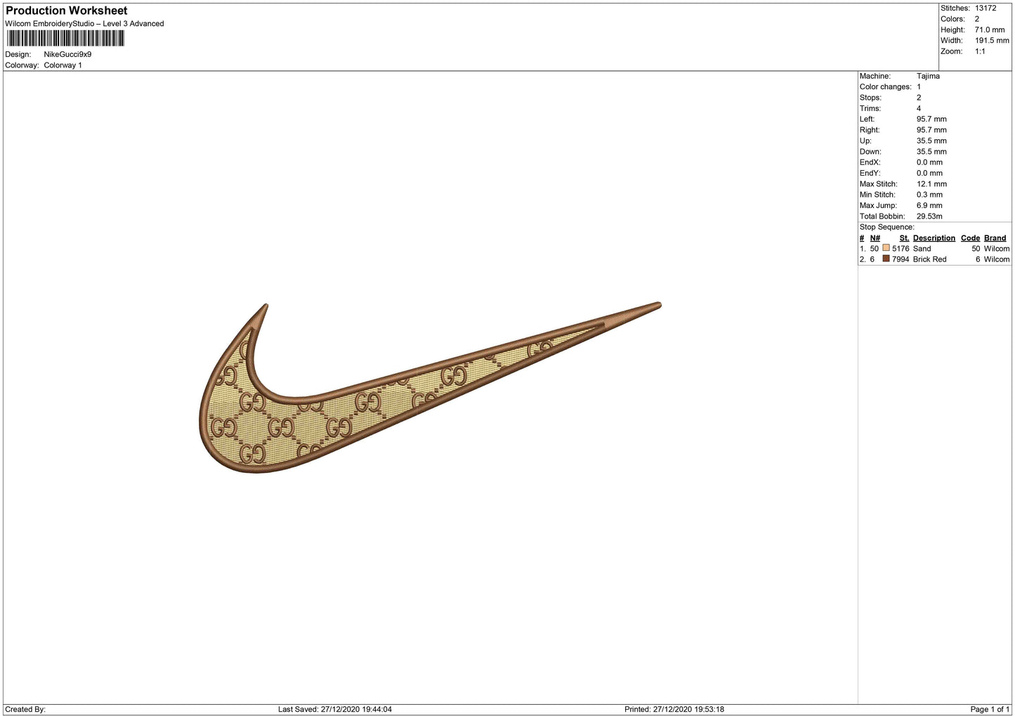 Nike swoosh motif G