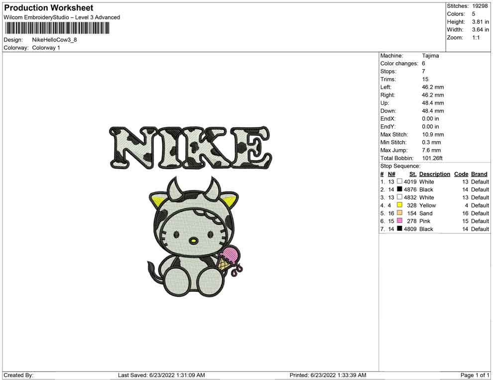 Nike Hello kitty cow