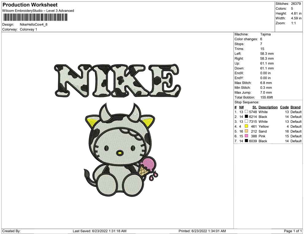 Nike Hello kitty cow