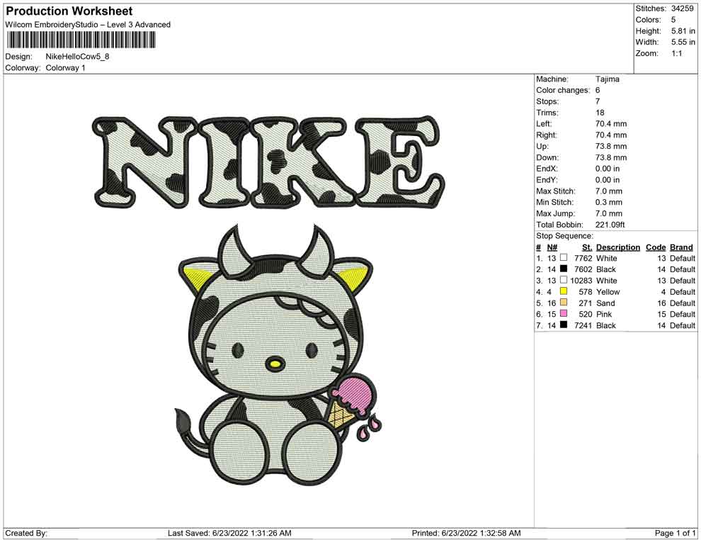 Nike Hello kitty cow