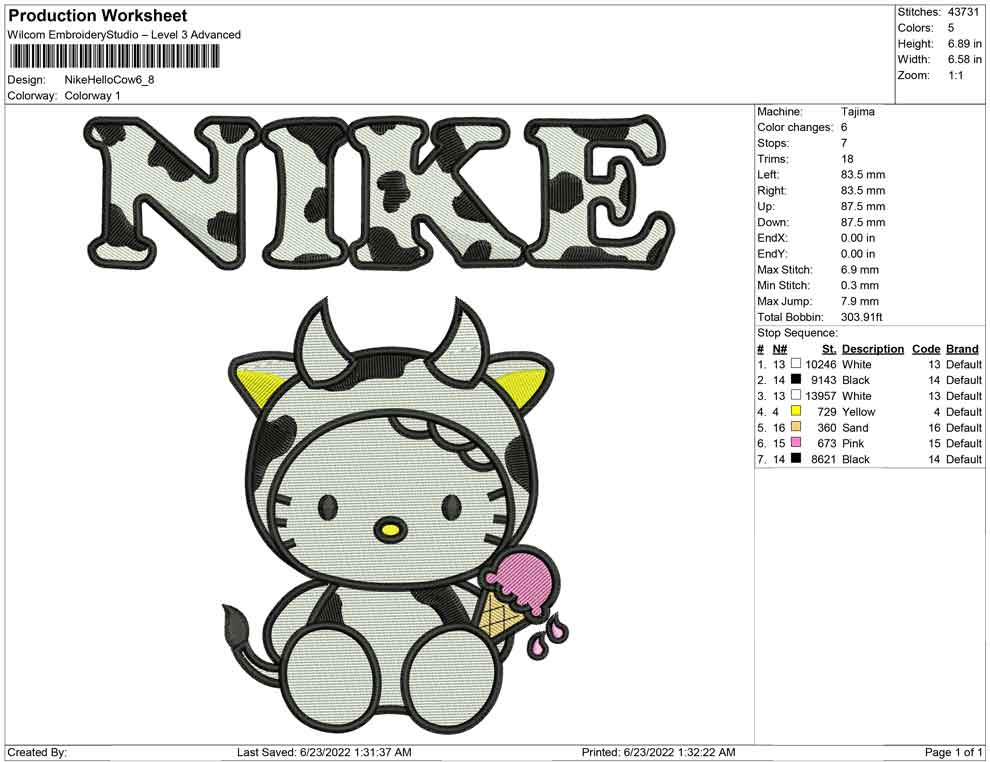 Nike Hello kitty cow