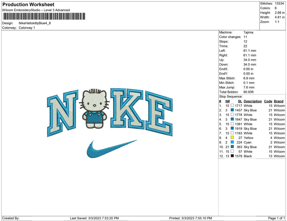 Nike Hello kitty Blue