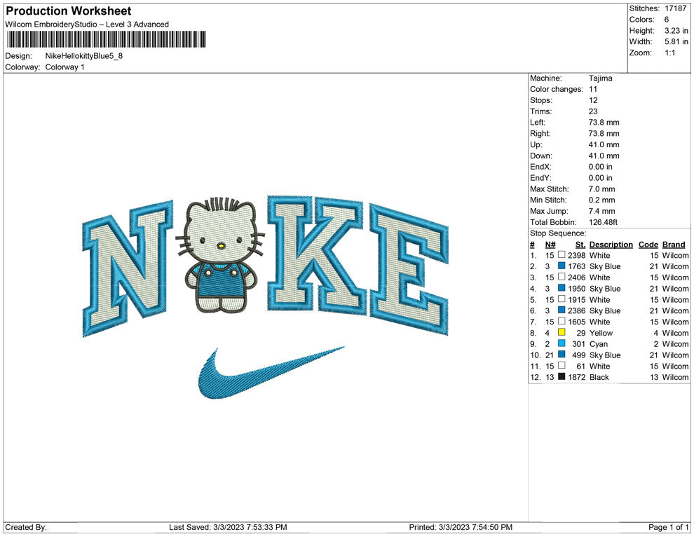 Nike Hello kitty Blue