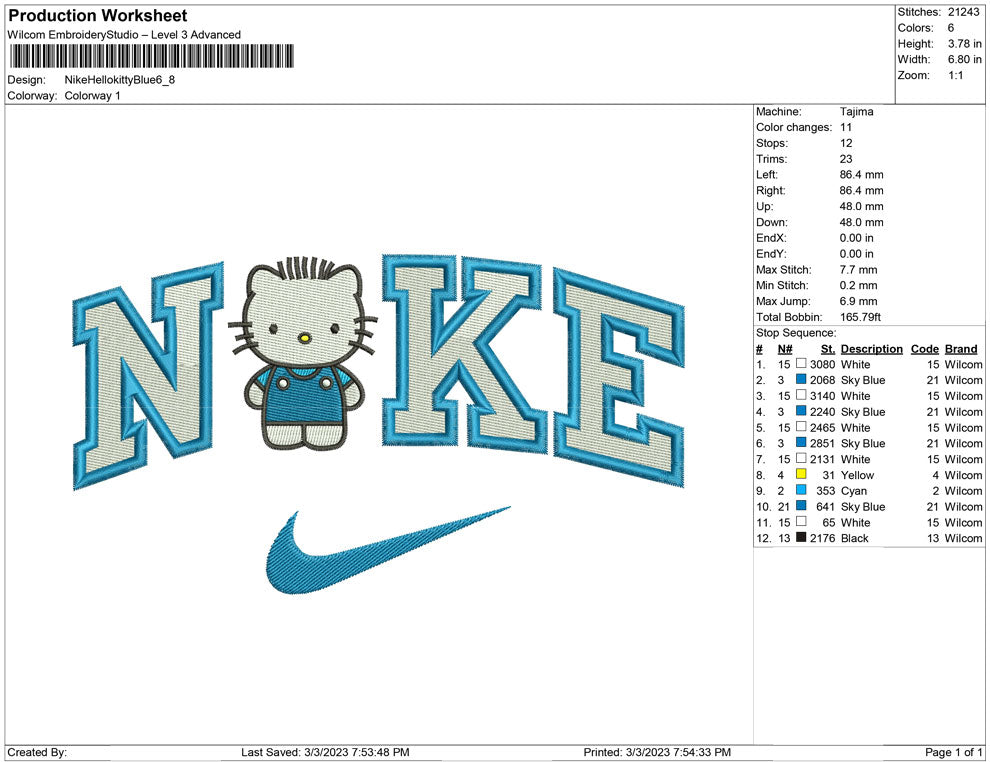 Nike Hello kitty Blue