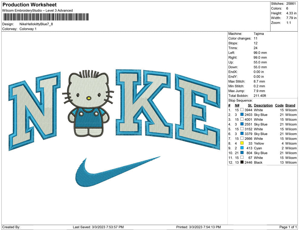 Nike Hello kitty Blue