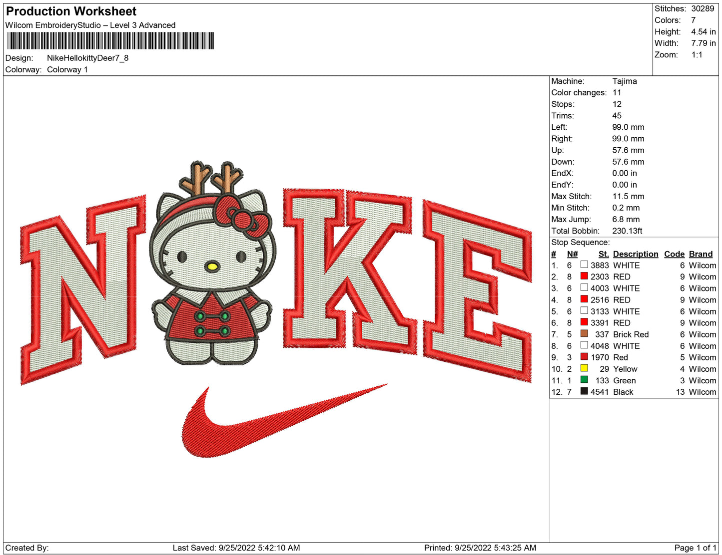 Nike Hello Kitty deer