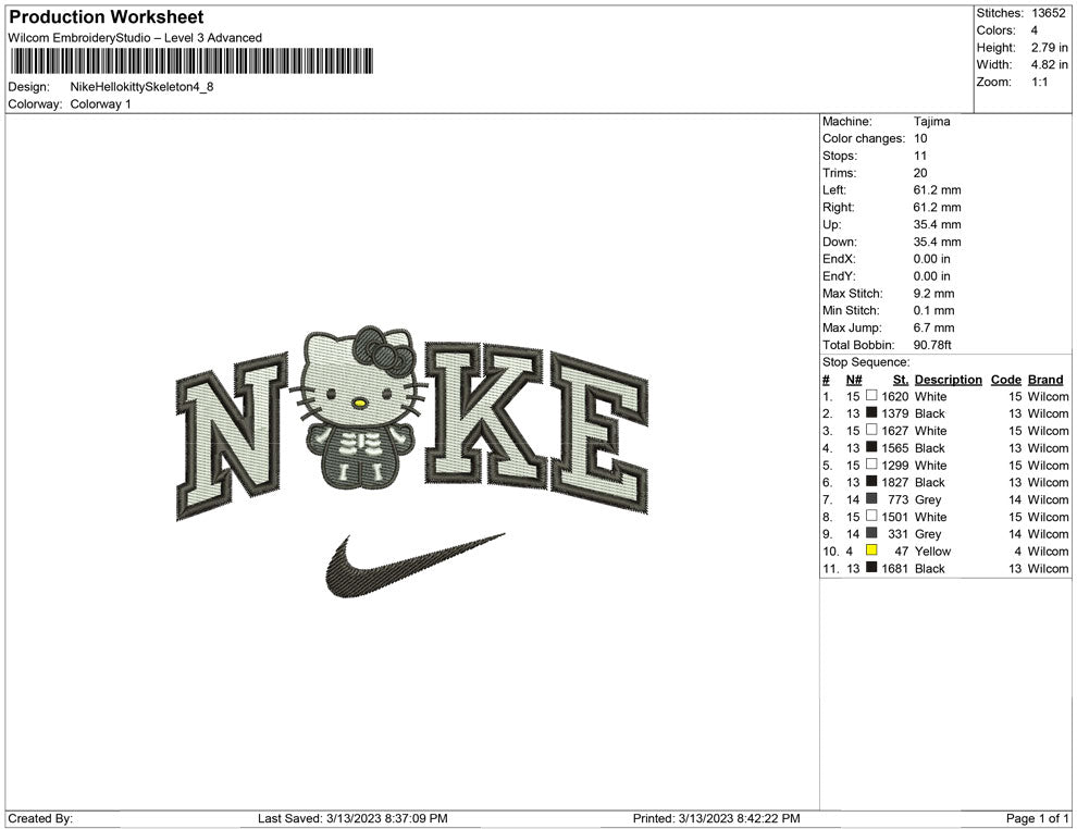 Nike Hello kitty Skeleton