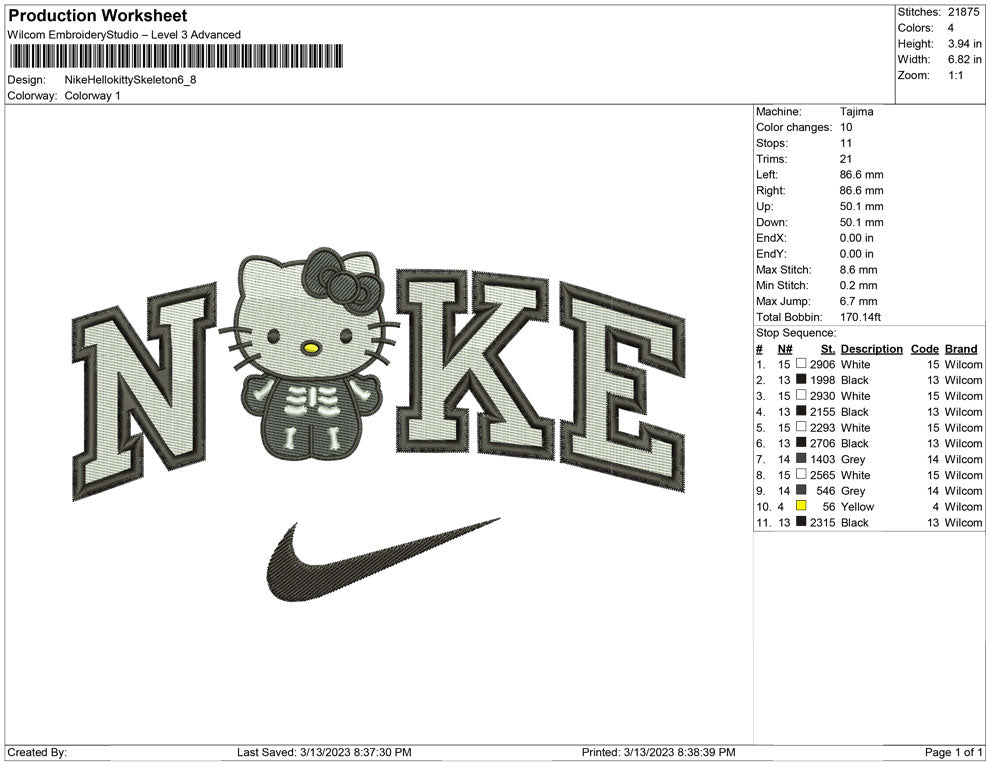 Nike Hello kitty Skeleton