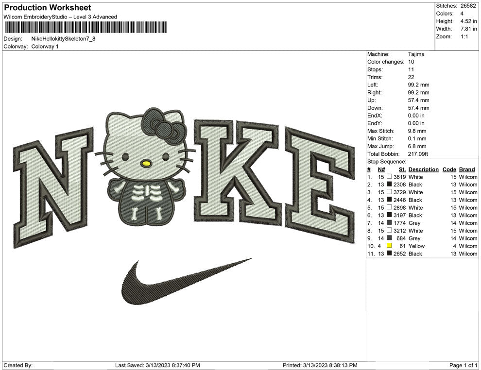 Nike Hello kitty Skeleton
