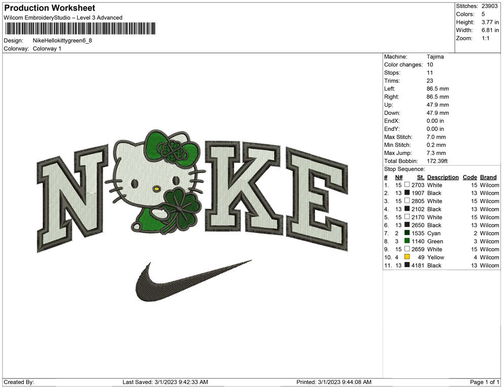 Nike Hello kitty Green