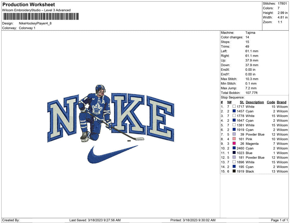 Nike Hockey Player