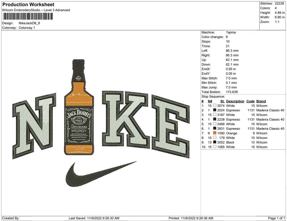 Nike Jack Daniel bottle