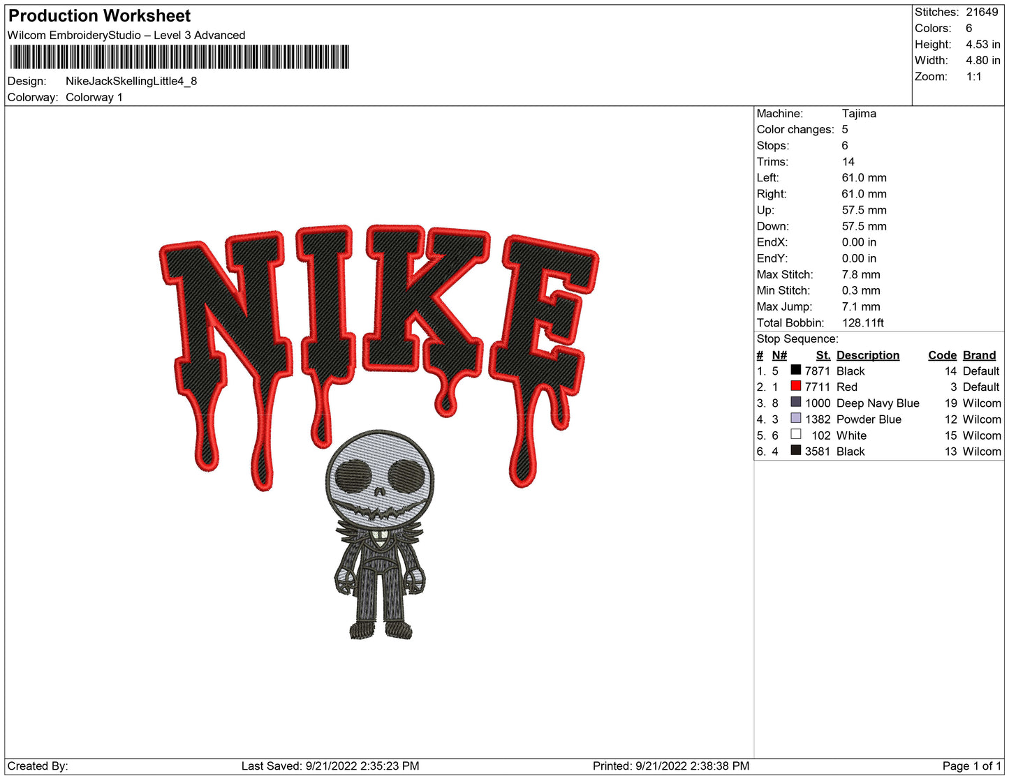 Nike Jack Skellington Little