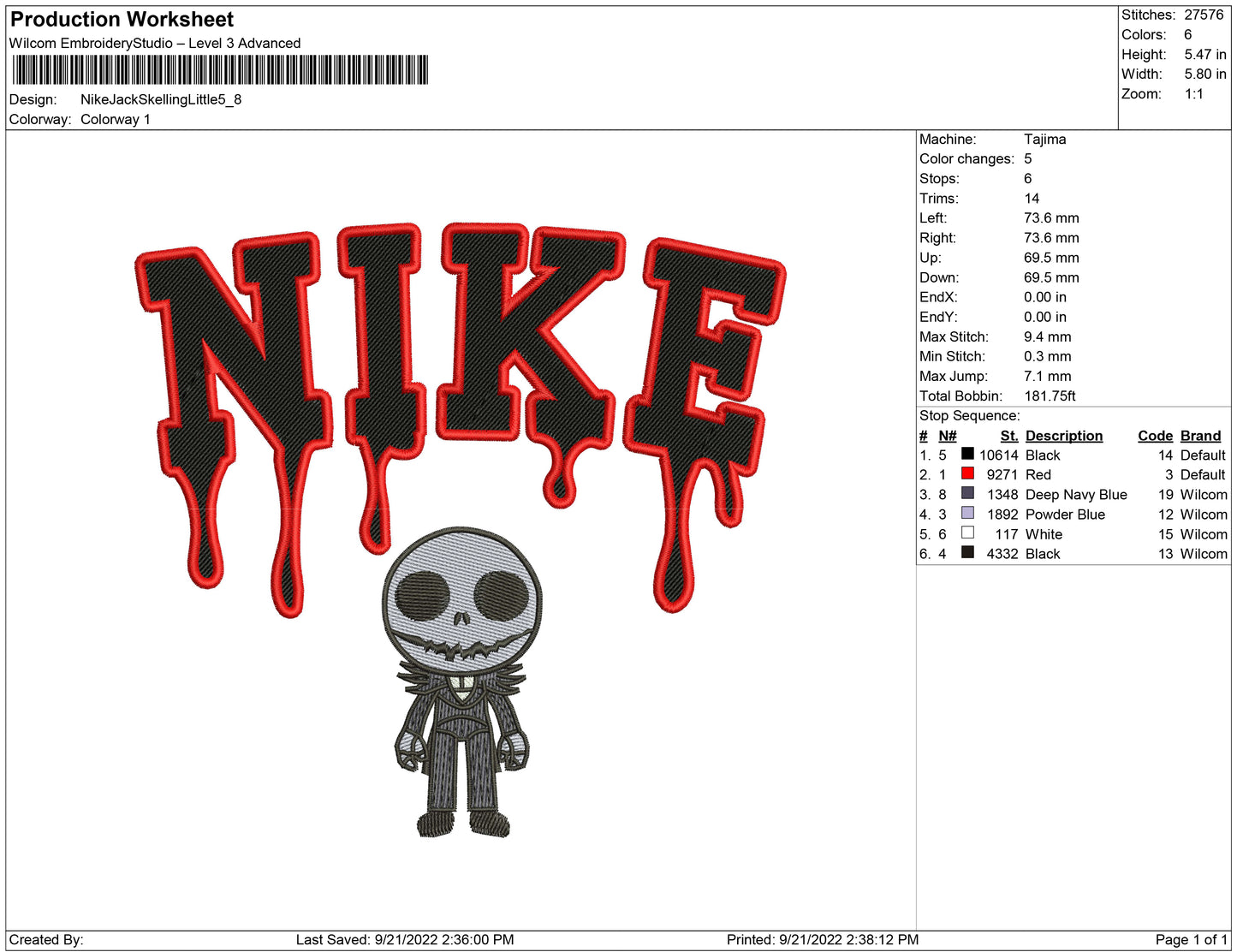 Nike Jack Skellington Little