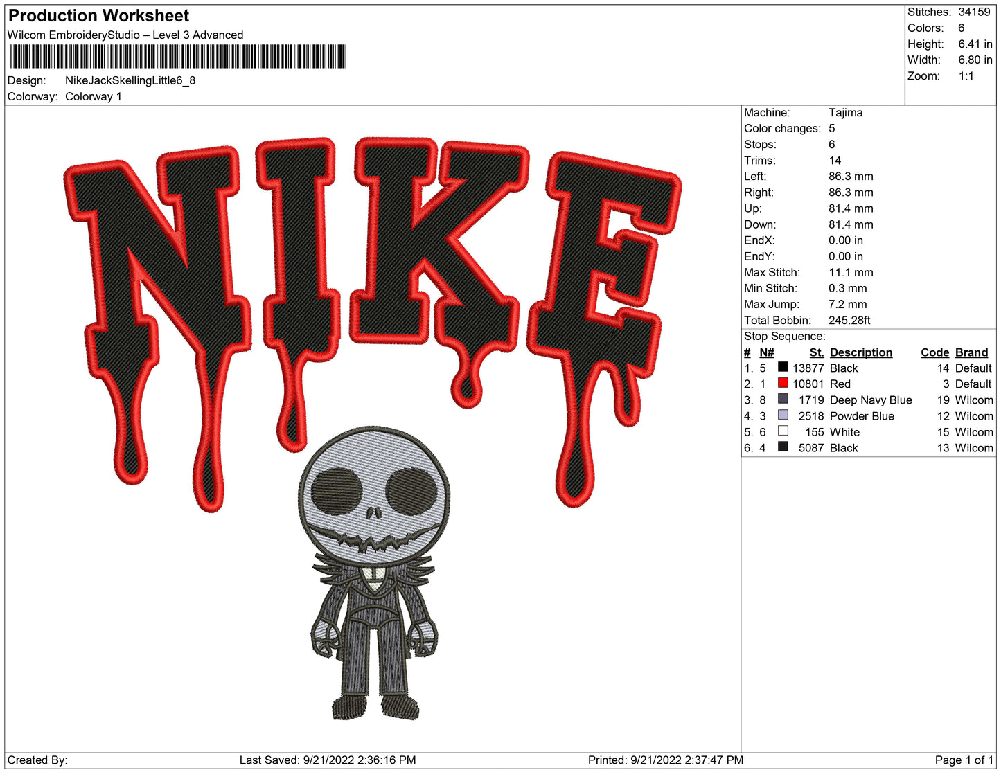 Nike Jack Skellington Little