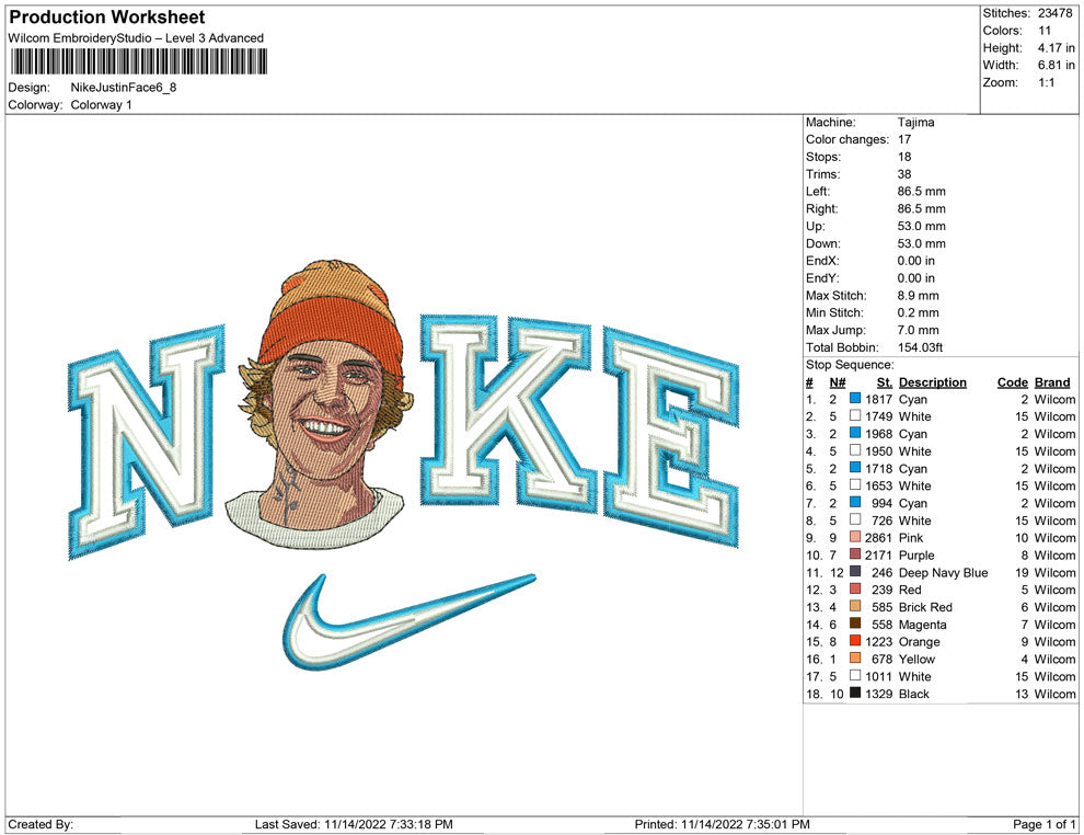 Nike Justin Face