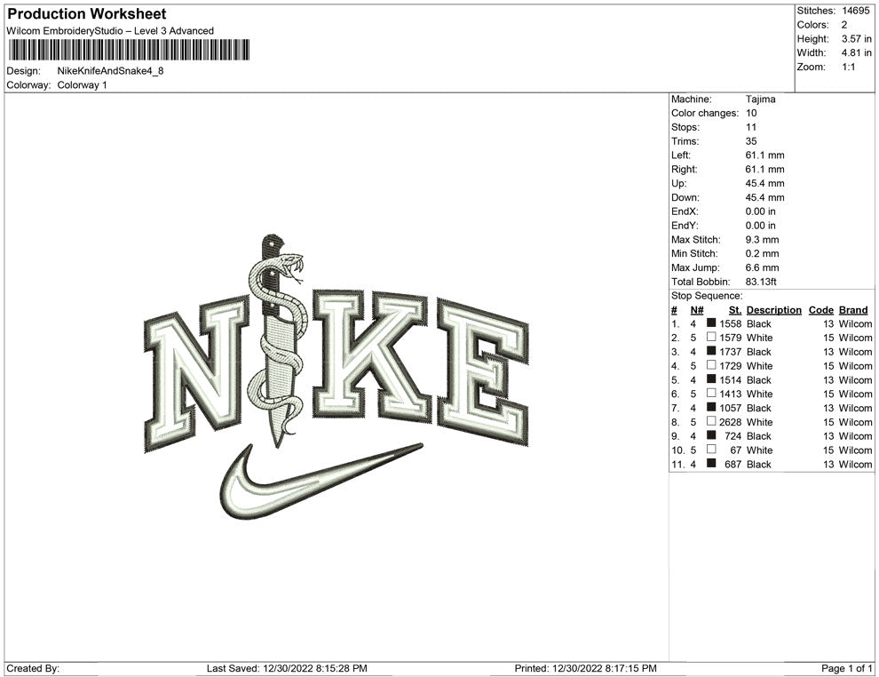 Nike Knife and Snake