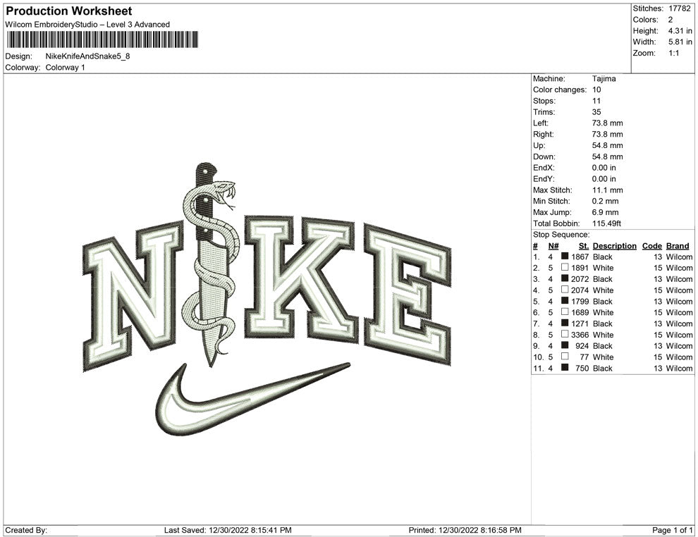 Nike Knife and Snake
