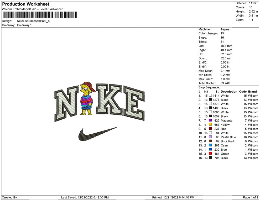 Nike Lisa Simpson with hat