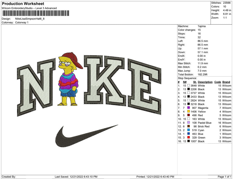 Nike Lisa Simpson with hat