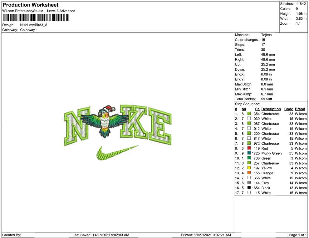 Nike Love Bird parrot christmas