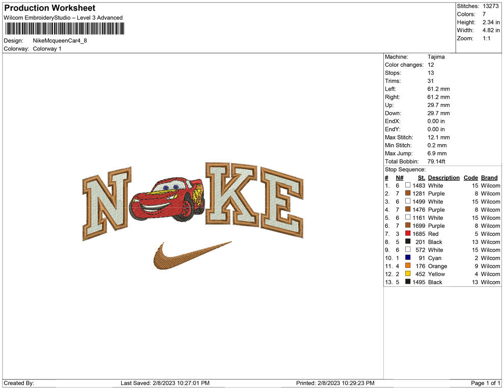 Nike Mcqueen Car