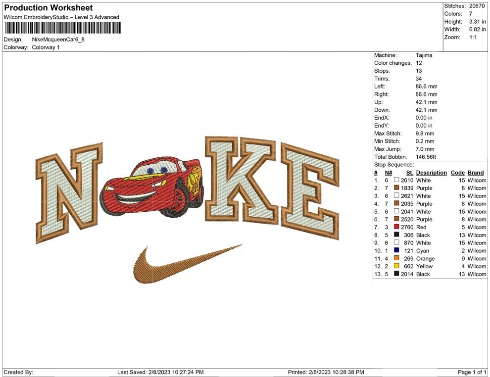 Nike Mcqueen Car