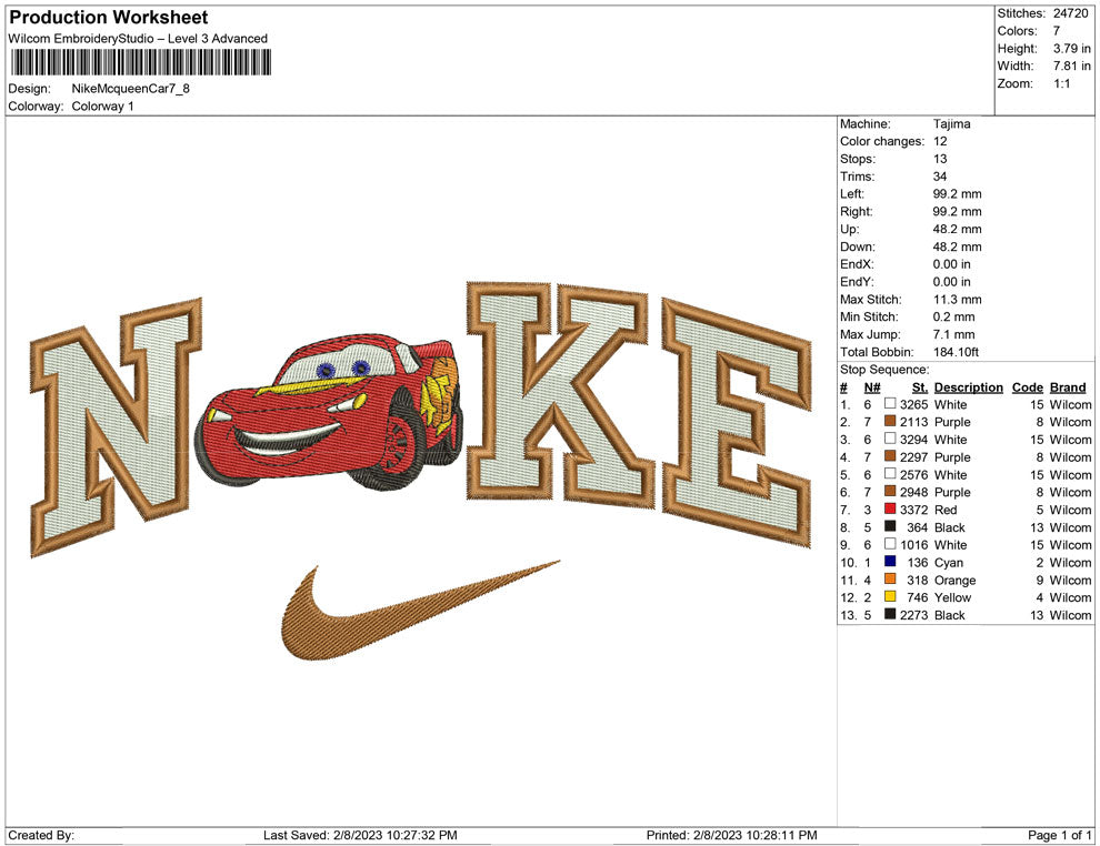 Nike Mcqueen Car