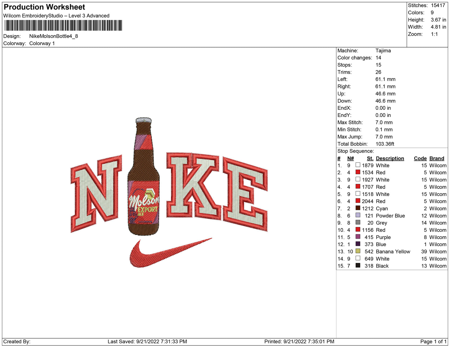 Nike Molson Bottle