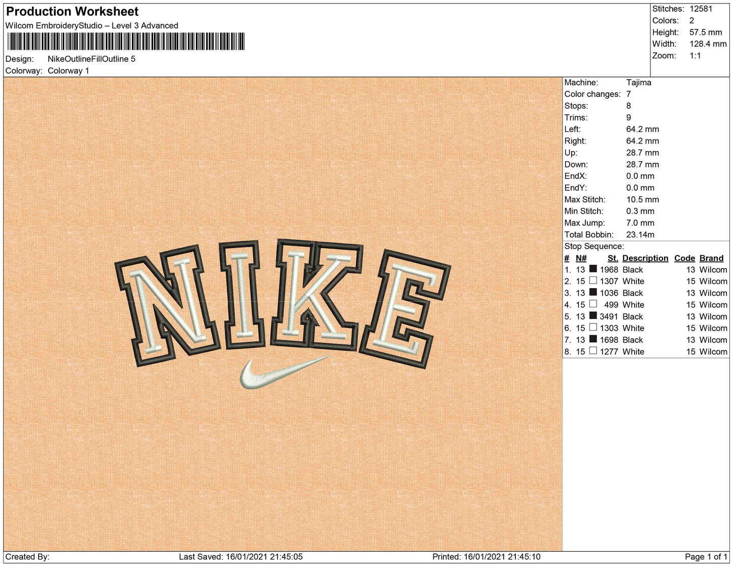 Nike outline on outline