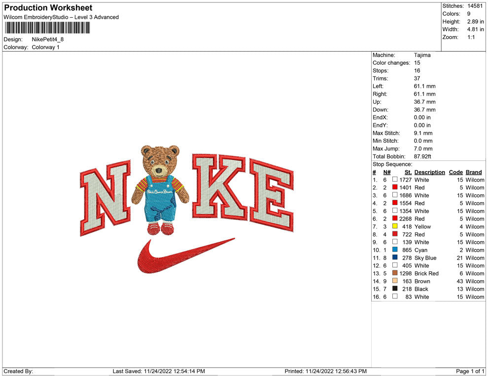 Nike petit ourson brun