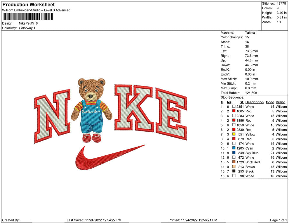 Nike petit ourson brun