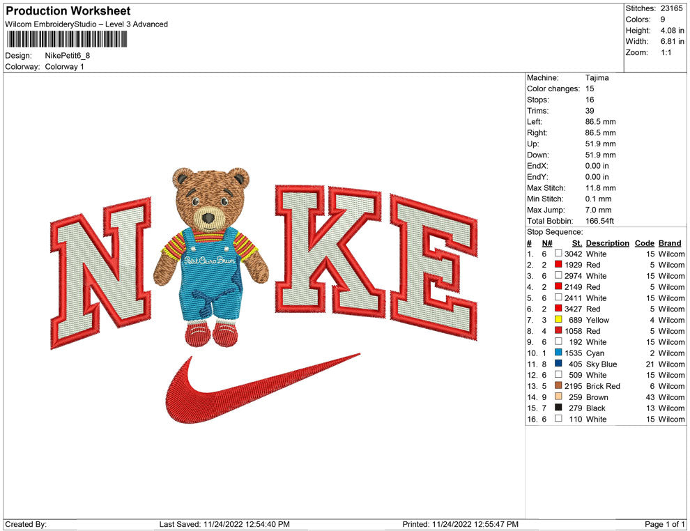Nike petit ourson brun