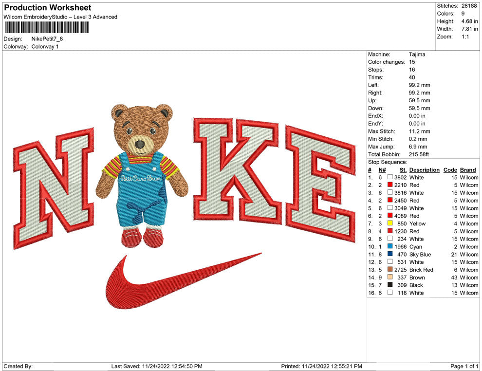 Nike petit ourson brun