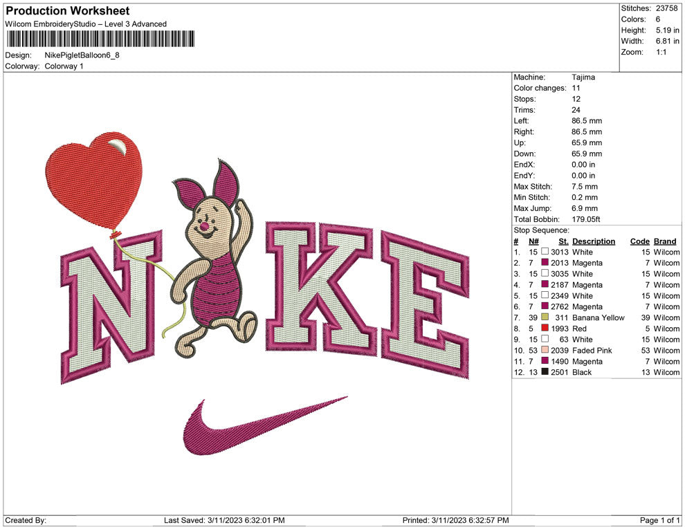 Nike piglet balloon