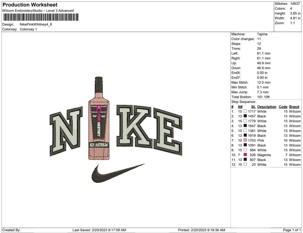 Nike Pink whiteney bottle