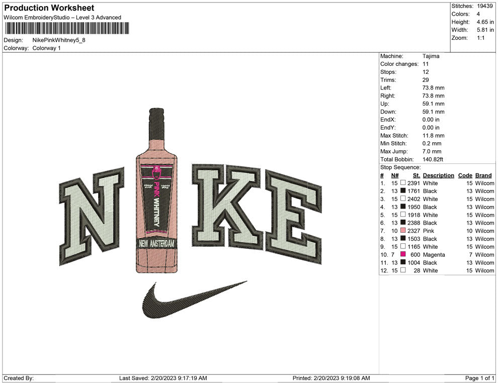 Nike Pink whiteney bottle