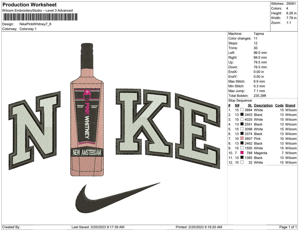 Nike Pink whiteney bottle