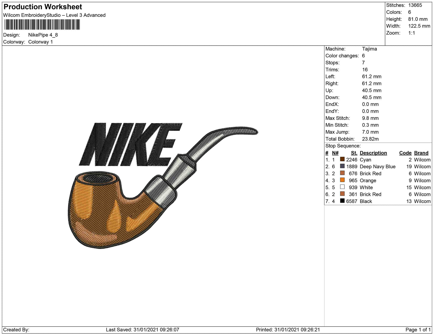 Swoosh Nike pipe