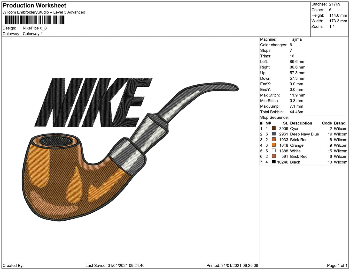 Swoosh Nike pipe