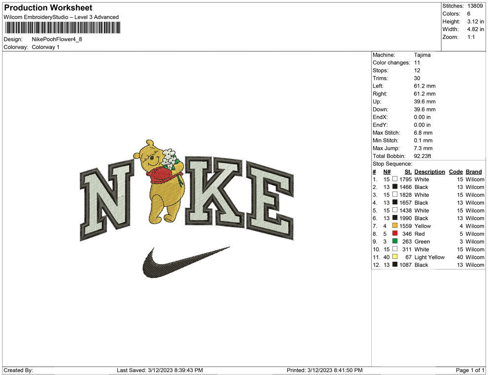 Nike pooh Flower