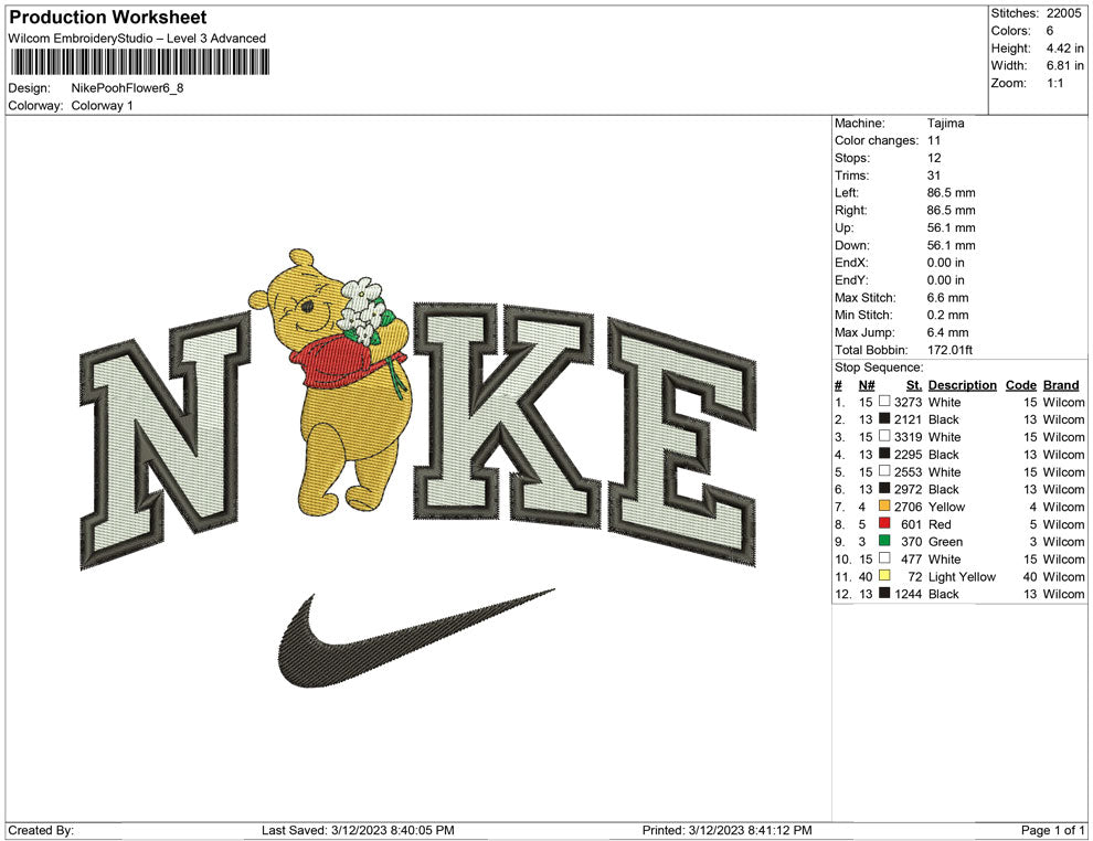 Nike pooh Flower