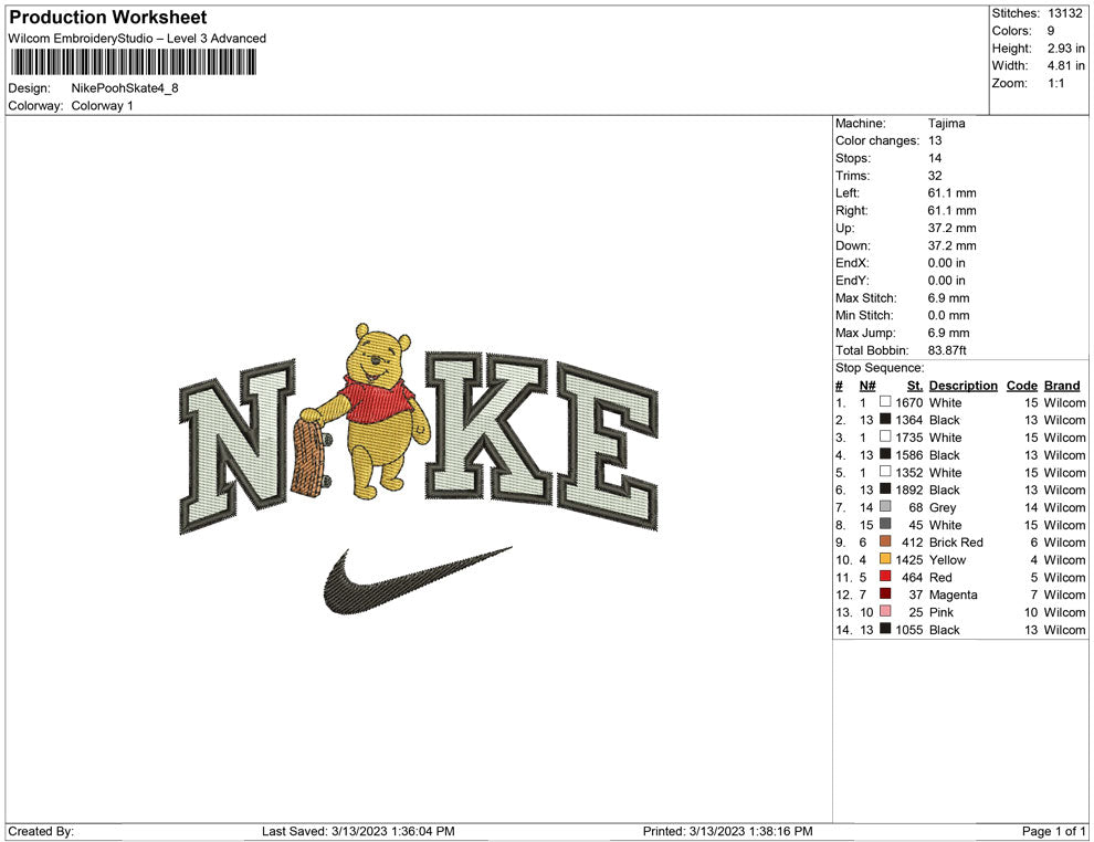 Nike pooh Skate board