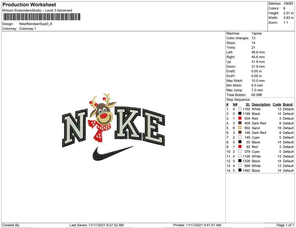 Nike Reindeer with Syal