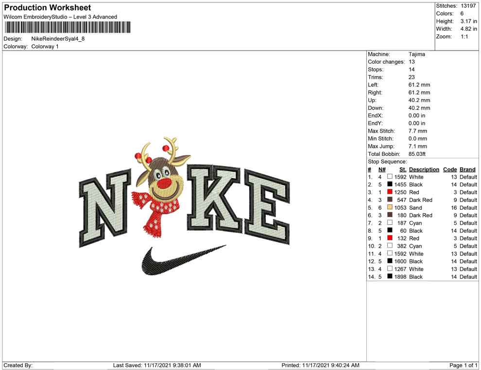 Nike Reindeer with Syal
