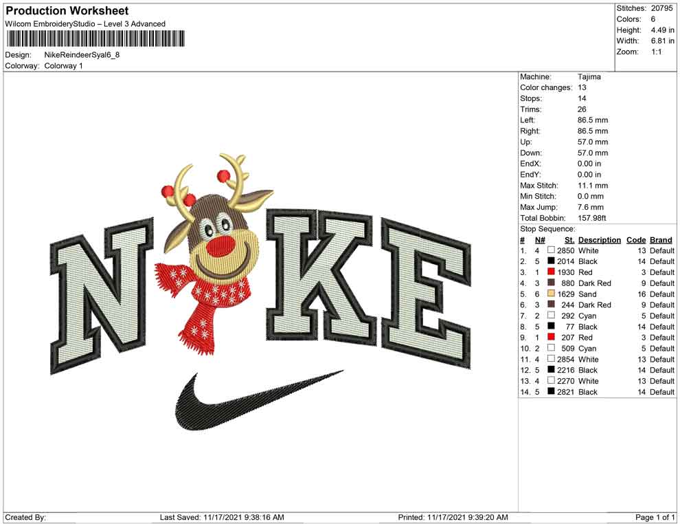 Nike Reindeer with Syal