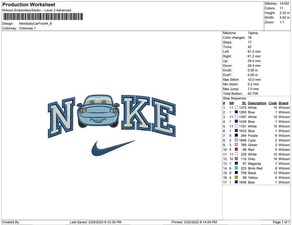 Nike Sally Car front