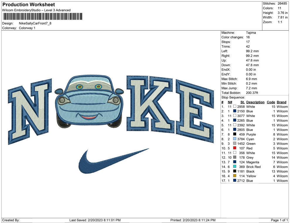 Nike Sally Car front