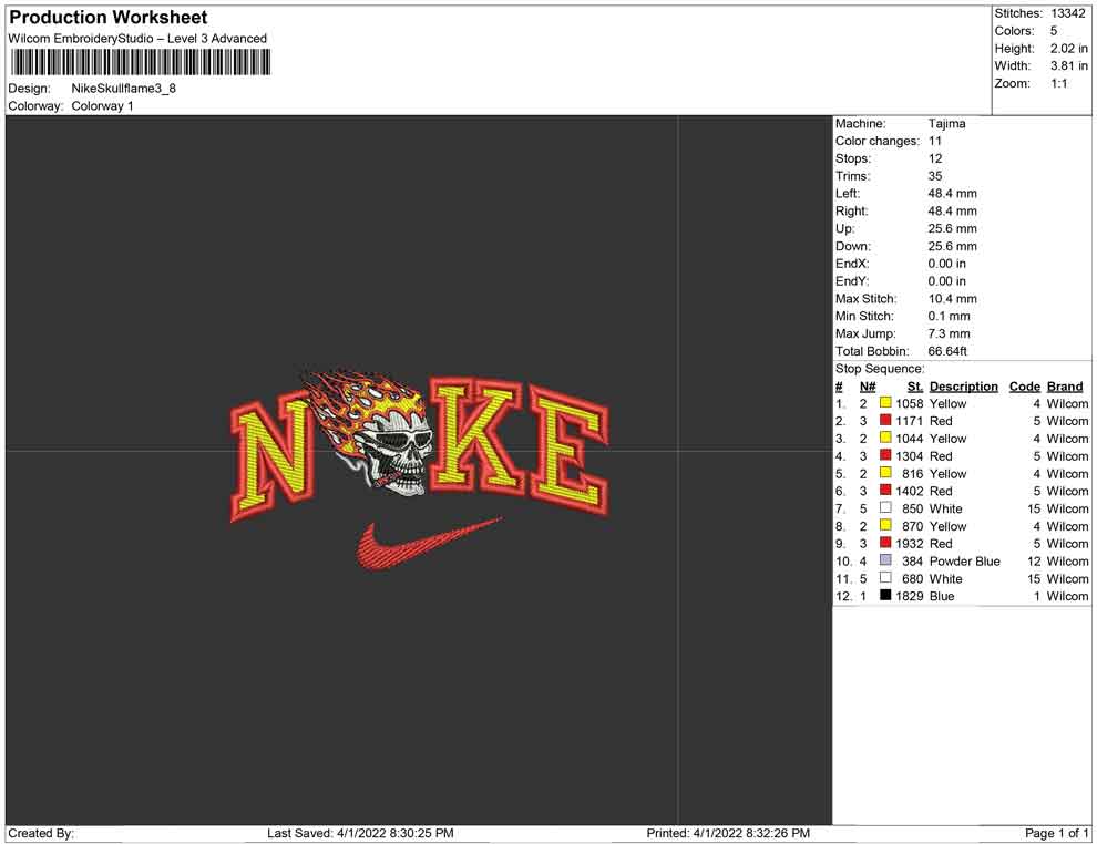 Nike Skull Flame