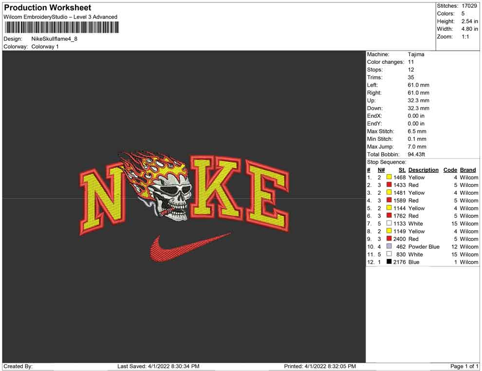 Nike Skull Flame